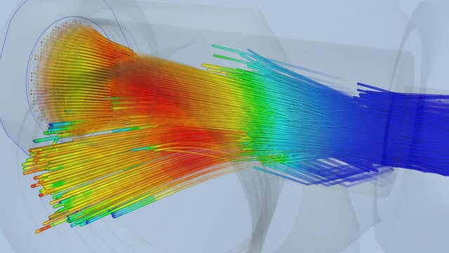 CFD simulation Computational fluid dynamics - flow pump and switch airflow simulation