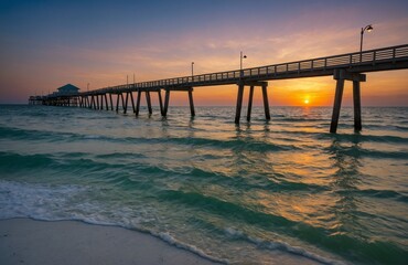 Fototapeta premium sunset at the pier in Florida