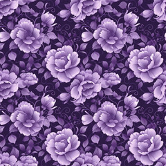 Floral purple color, form natural, seamless fabric pattern.