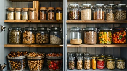 pantry stocked with nutritious foods and snacks, supporting sustainable weight loss choices