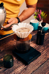 person serving coffee