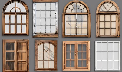Obraz premium Vintage Window Collection on Dark Background