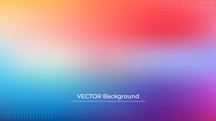 Smooth and blurry colorful gradient mesh background. Modern bright rainbow colors. Easy editable soft colored vector banner template. Premium quality