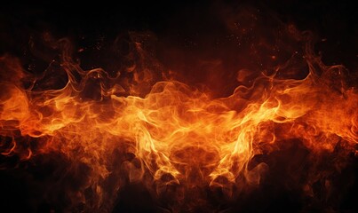Fototapeta na wymiar Abstract fire flames texture on black background.