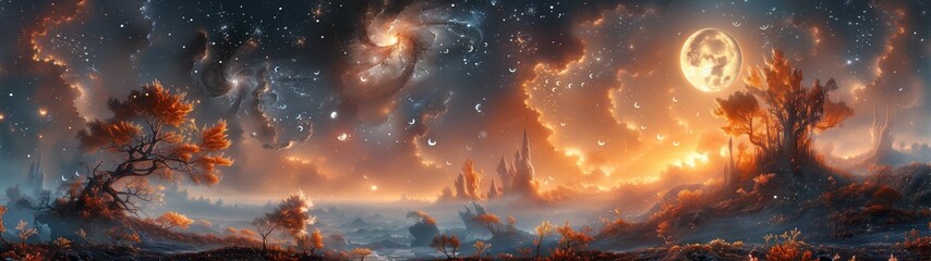 Exploration of a parallel dimension with surreal landscapes and otherworldly creatures super ultrawide wallpaper