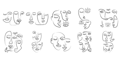 Abstract One Line Face