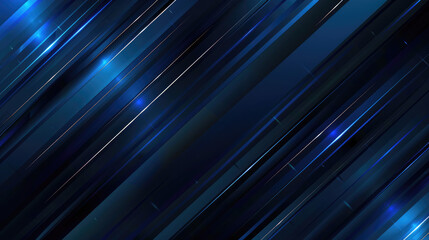 Dark blue abstract background with glowing geometric lines. Modern shiny blue diagonal rounded lines pattern. Futuristic technology concept
