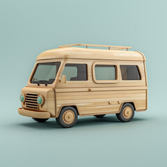 Wooden Toy Van on the Move