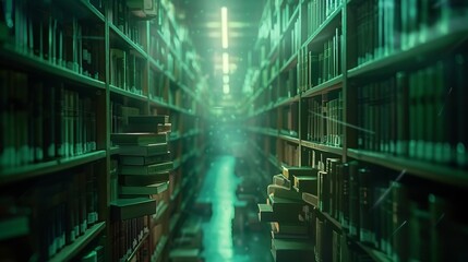 Defocused background image 2 A hazy sea of bookshelves stretching into infinity a nod to the vast world of literature and endless possibilities for learning and growth. .