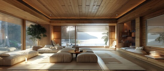 interior decoration featuring wooden walls