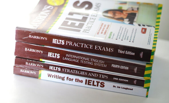 Depok, Indonesia - March 20, 2024: Books to improve English skills.