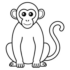 monkey illustration mascot,monkeys silhouette,monkey  vector,icon,svg,characters,cartoon,Holiday t shirt,black monkey drawn trendy logo Vector illustration,monkey line art on a white background