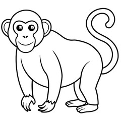 monkey illustration mascot,monkeys silhouette,monkey  vector,icon,svg,characters,cartoon,Holiday t shirt,black monkey drawn trendy logo Vector illustration,monkey line art on a white background