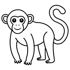 monkey illustration mascot,monkeys silhouette,monkey  vector,icon,svg,characters,cartoon,Holiday t shirt,black monkey drawn trendy logo Vector illustration,monkey line art on a white background