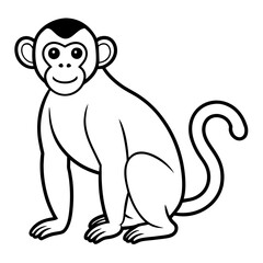 monkey illustration mascot,monkeys silhouette,monkey  vector,icon,svg,characters,cartoon,Holiday t shirt,black monkey drawn trendy logo Vector illustration,monkey line art on a white background