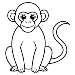 monkey illustration mascot,monkeys silhouette,monkey  vector,icon,svg,characters,cartoon,Holiday t shirt,black monkey drawn trendy logo Vector illustration,monkey line art on a white background