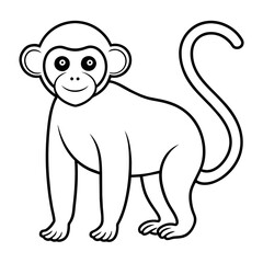 monkey illustration mascot,monkeys silhouette,monkey  vector,icon,svg,characters,cartoon,Holiday t shirt,black monkey drawn trendy logo Vector illustration,monkey line art on a white background