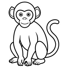 monkey illustration mascot,monkeys silhouette,monkey  vector,icon,svg,characters,cartoon,Holiday t shirt,black monkey drawn trendy logo Vector illustration,monkey line art on a white background
