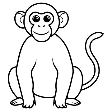 monkey illustration mascot,monkeys silhouette,monkey  vector,icon,svg,characters,cartoon,Holiday t shirt,black monkey drawn trendy logo Vector illustration,monkey line art on a white background