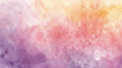 Soft hues of pale purple pink rose peach yellow and vanilla white blend harmoniously in an abstract watercolor art background perfect for design purposes This piece features a color gradien