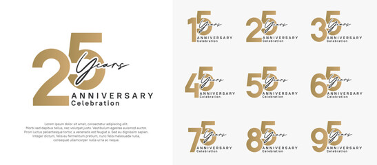 anniversary logotype vector design with black and golden color can be use for special moment celebration