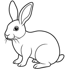 Fototapeta na wymiar rabbit illustration mascot,rabbit silhouette,rabbit vector,icon,svg,characters,cartoon,Holiday t shirt,black Easter drawn trendy logo Vector illustration,bunny line art on a white background