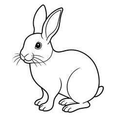 Fototapeta na wymiar rabbit illustration mascot,rabbit silhouette,rabbit vector,icon,svg,characters,cartoon,Holiday t shirt,black Easter drawn trendy logo Vector illustration,bunny line art on a white background
