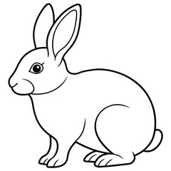 rabbit illustration mascot,rabbit silhouette,rabbit  vector,icon,svg,characters,cartoon,Holiday t shirt,black Easter drawn trendy logo Vector illustration,bunny line art on a white background