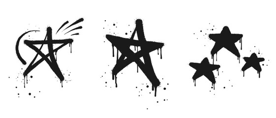 Spray painted graffiti Star sign in black over white. Star drip symbol.  isolated on white background. vector illustration © Receh Lancar Jaya