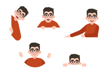 Peeping people collection of illustration