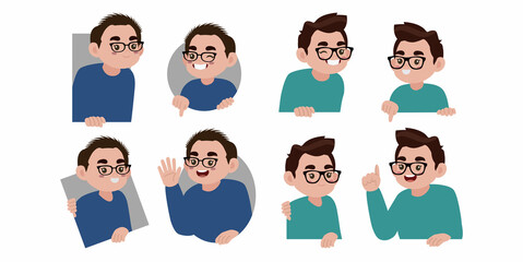 Peeping people collection of illustration