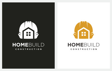 Helmet Construction Home Build logo design symbol