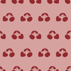 seamless pattern, cherry love art surface design for fabric scarf and decor
