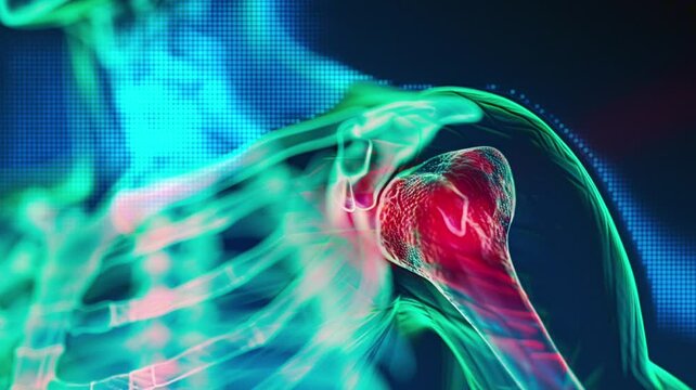 X-ray of pain in the shoulder as medical reference