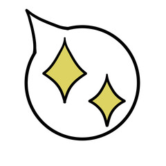 Fototapeta premium 吹き出し（キラキラ・左上）