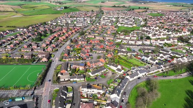 Aerial view of Residential housing in Comber Town Newtownards County Down Northern Ireland 