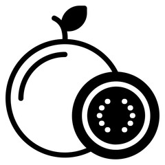 guava vector icon. fruit icon solid line style. perfect use for icon, logo, illustration, website, and more. icon design glyph style