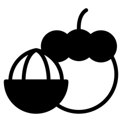 mangosteen vector icon. fruit icon solid line style. perfect use for icon, logo, illustration, website, and more. icon design glyph style