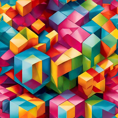 abstract Cubistic colorful design background