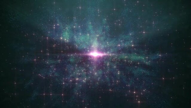 4k Purple Cyan Galaxy Travel Motion Background