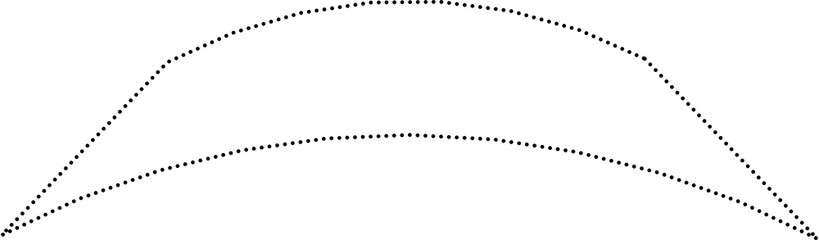 Set of square dot line shapes. Design elements