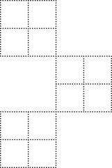 Set of square dot line shapes. Design elements