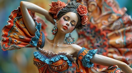 Modeling clay character Flamenco dancer