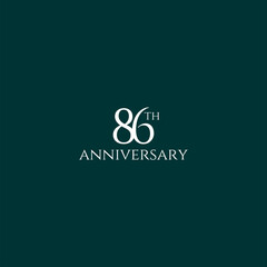 86th logo design, 86th anniversary logo design, vector, symbol, icon