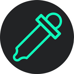 Isolated pipette icon illustration.  Pipette icon isolated on black background
