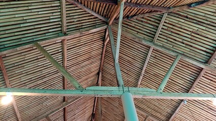 wooden or bamboo roof for the background