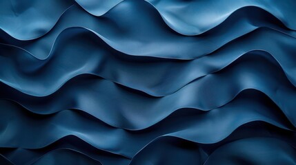 Obraz premium a blue background with a wavy pattern of blue fabric