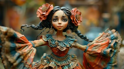 Modeling clay character Flamenco dancer