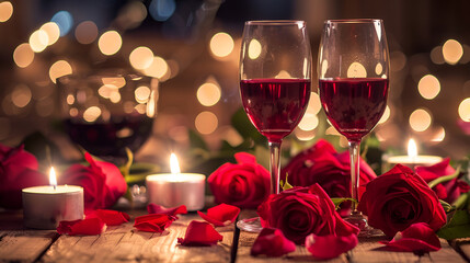 Red Wine And Roses ,generative ai