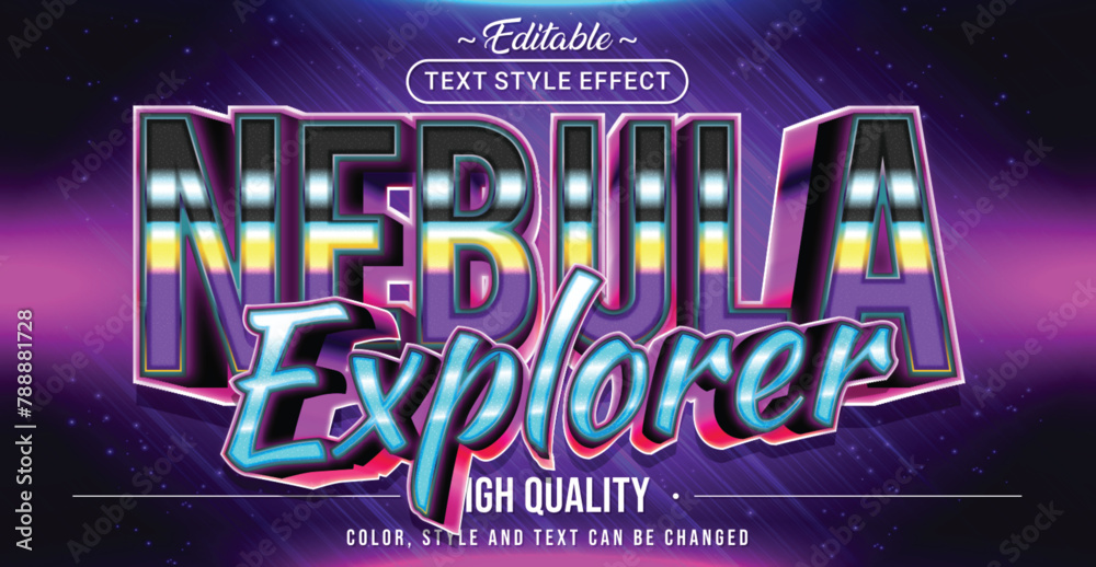 Poster Editable text style effect - Nebula Explorer text style theme.